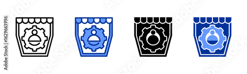 Vendor icon sheet multiple style collection