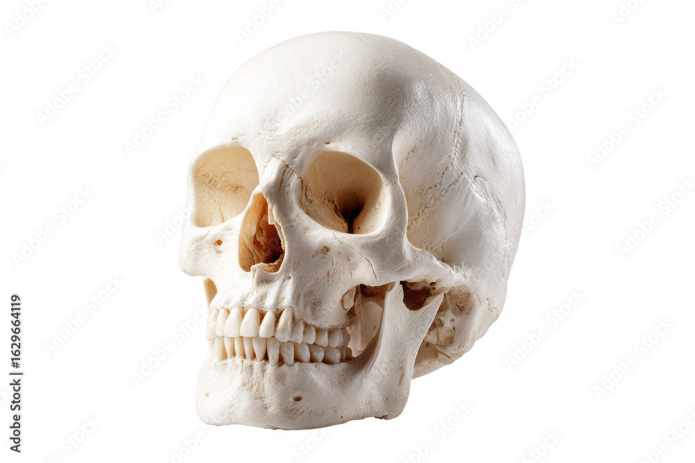Obraz premium A white skull with a mouth open and teeth showing