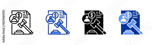 Tendering icon sheet multiple style collection