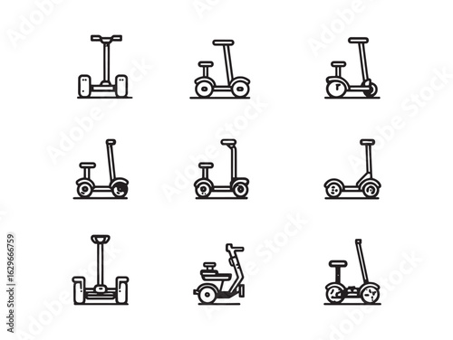 Segway scooter line art modern sleek urban transport