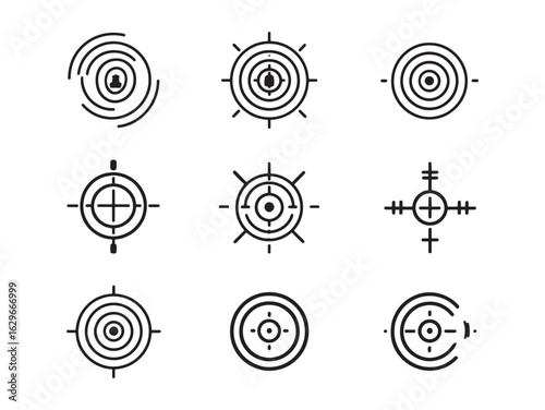 Sharpen focus using shooting target line art design