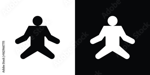 Meditating icon symbol template for graphic and web design collection logo vector illustration