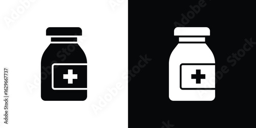 Medicine bottle icon symbol template for graphic and web design collection logo vector illustration
