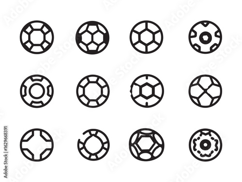 Simple Soccer Ball Line Art for Creative Design