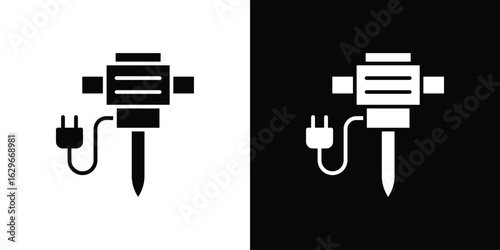 Hydraulic breaker icon symbol template for graphic and web design collection logo vector illustration