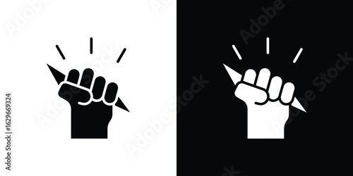 Hand with Power icon symbol template for graphic and web design collection logo vector illustration