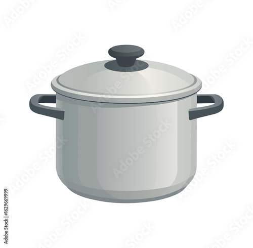 Stainless Steel Stockpot with Lid vector illustration