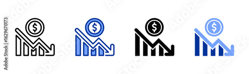 Downturn icon sheet multiple style collection