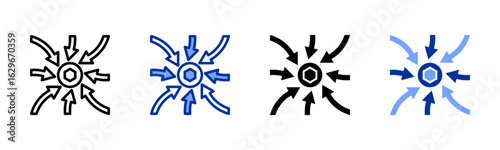Tightening icon sheet multiple style collection