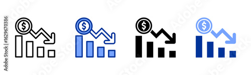 Recession icon sheet multiple style collection