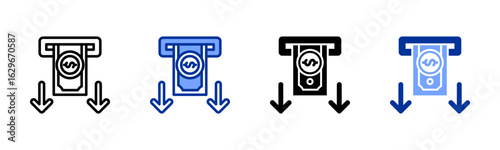 Withdrawal icon sheet multiple style collection