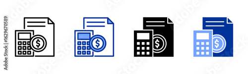 Budget icon sheet multiple style collection