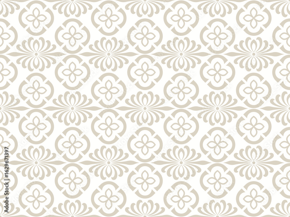 Fototapeta premium Wallpaper in Baroque style, damask. A seamless vector background. Floral ornament.