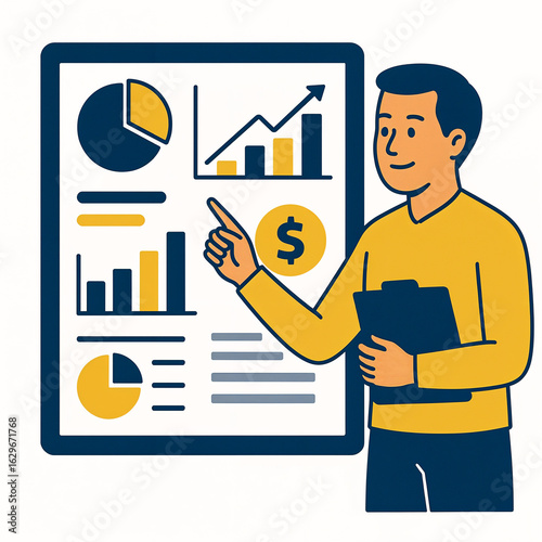 business man with chart