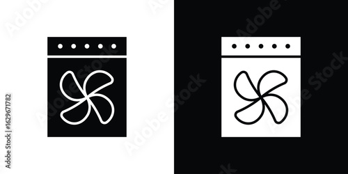 Convection turbofan stove icon symbol template for graphic and web design collection logo vector illustration