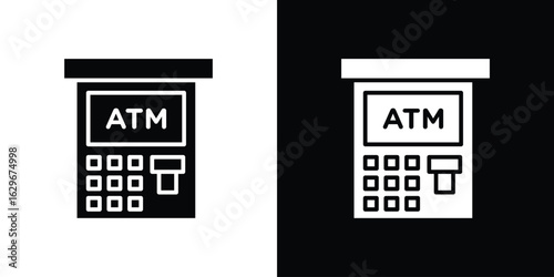 ATM machine icon symbol template for graphic and web design collection logo vector illustration