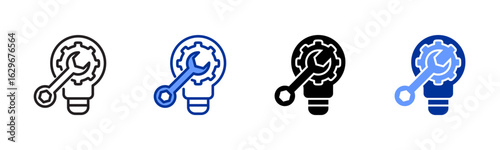 Technique icon sheet multiple style collection