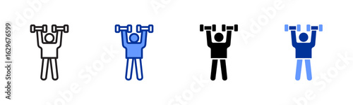 Exercise icon sheet multiple style collection