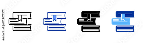 Books icon sheet multiple style collection
