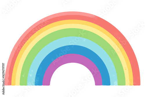Vibrant rainbow after the storm for hope, love, and positive outlook design element or cheerful illustration