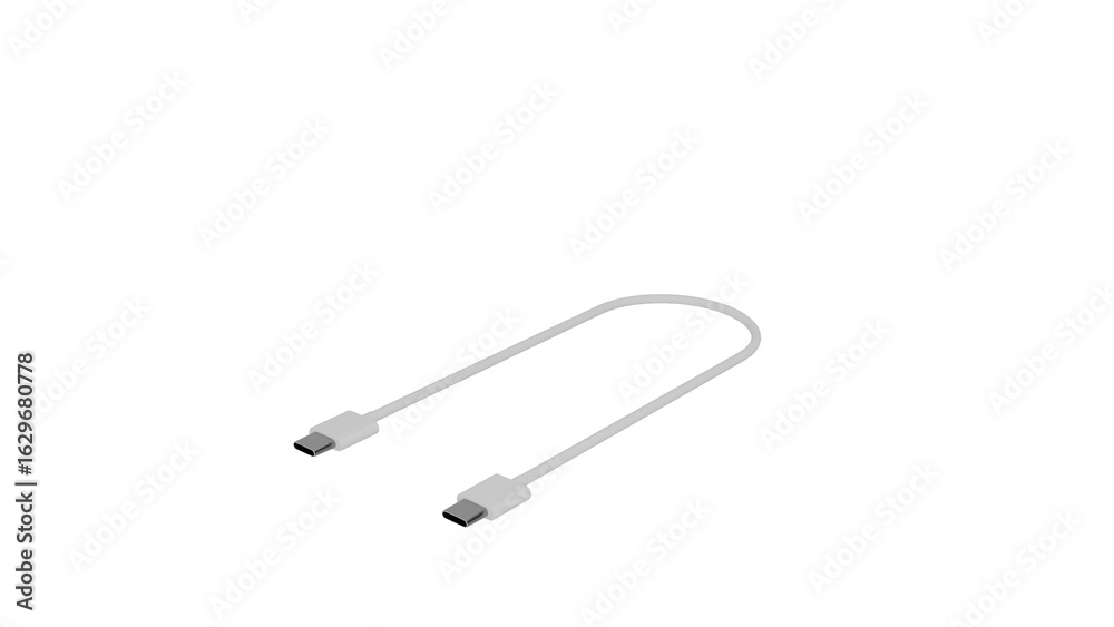 Obraz premium 3D Render a white cable connected to a white device