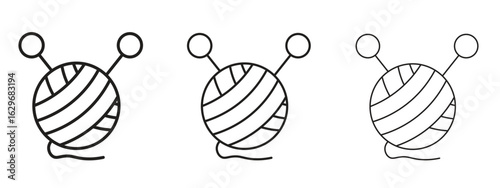 Wool ball icon concept. Editable stroke icon pack