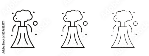 Volcano icon concept. Editable stroke icon pack