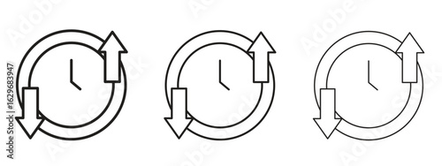 Uptime and downtime icon concept. Editable stroke icon pack