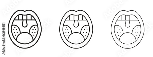 Tonsillitis icon concept. Editable stroke icon pack