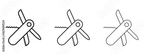 Swiss Knife icon concept. Editable stroke icon pack