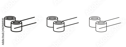 Sushi icon concept. Editable stroke icon pack