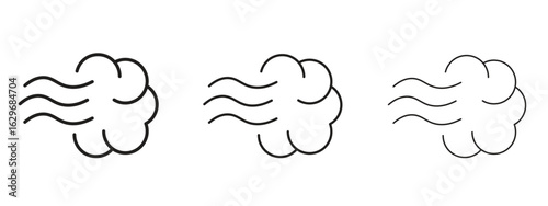 Steam icon concept. Editable stroke icon pack