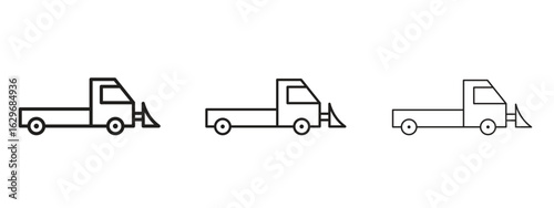 Snowplow icon concept. Editable stroke icon pack