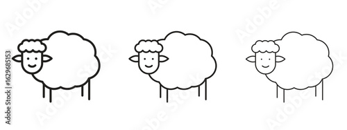 Sheep icon concept. Editable stroke icon pack