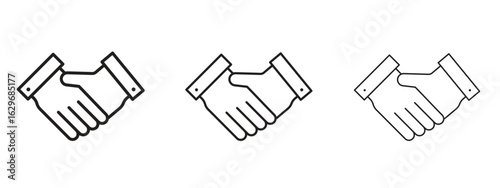 Shake hands icon concept. Editable stroke icon pack