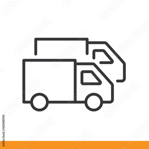 Truck icon. Thin line icon vector