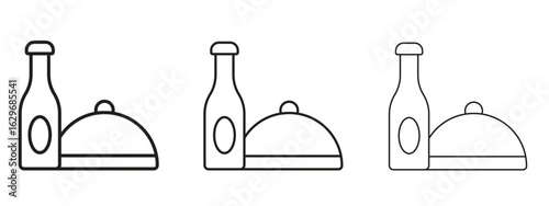 Room service icon concept. Editable stroke icon pack