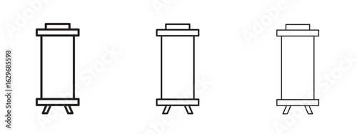 Roll up banners icon concept. Editable stroke icon pack