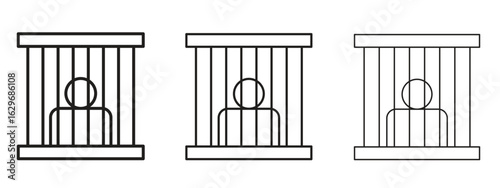Prison icon concept. Editable stroke icon pack