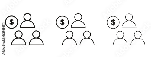Ponzi scheme icon concept. Editable stroke icon pack
