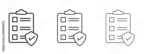 Policy icon concept. Editable stroke icon pack