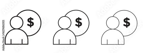 Personal loan icon concept. Editable stroke icon pack