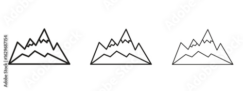 Mountain icon concept. Editable stroke icon pack
