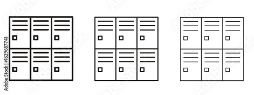 Lockers icon concept. Editable stroke icon pack