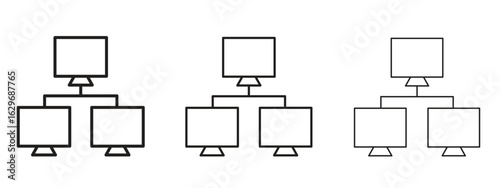 Local network icon concept. Editable stroke icon pack