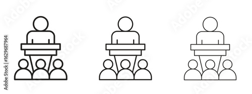 Lecture icon concept. Editable stroke icon pack