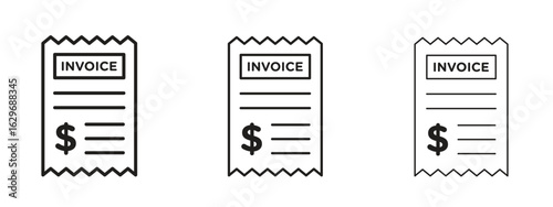 Invoice icon concept. Editable stroke icon pack
