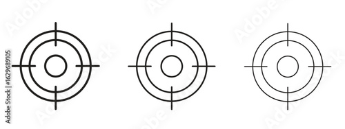 Gun target icon concept. Editable stroke icon pack