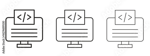 Front end icon concept. Editable stroke icon pack