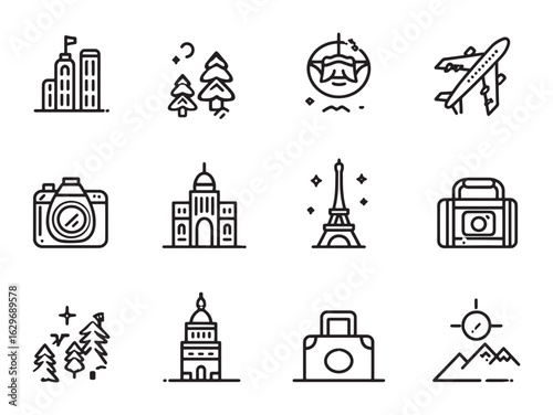 Travel Group Line Art Adventure Awaits Discover With Us
